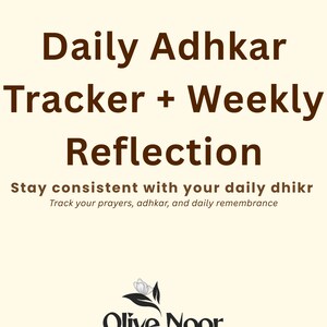 Daily Adhkar Tracker | Weekly Reflection Islamic Habit Printable (Digital Download)