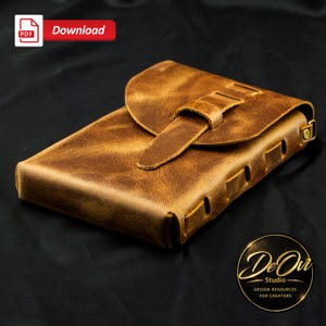 No-Sew Leather purse Pattern PDF / Easy DIY Leather Craft / Instant Download + Video Tutorial image 7