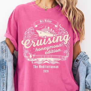 Personalized Honeymoon Cruise Shirt, Tropical Honeymoon Tee, Custom Crusing Honeymoon Gift, Just Married T-shirts, Newlywed Wedding Shirt
