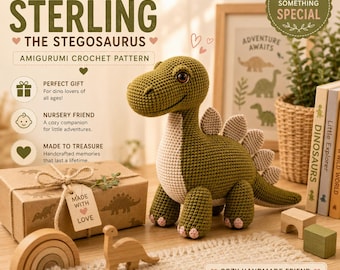 Sterling Stegosaurus Amigurumi Crochet Pattern | Dinosaur Plush Tutorial (PDF Download)