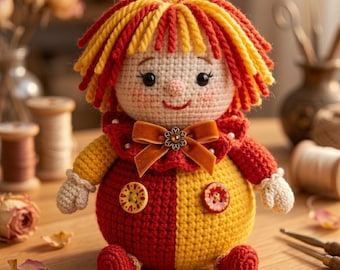 Sunny Rag Doll Crochet Pattern | Beginner Amigurumi Toy Tutorial (PDF Download)