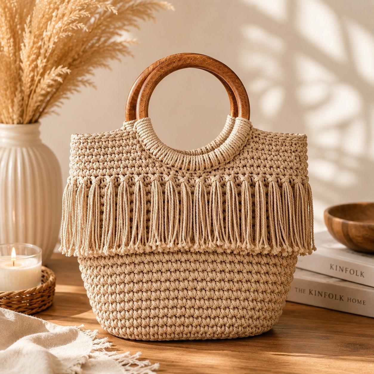 36 Hippie Crochet Patterns for Boho Outfits, Bags, Home Décor, and Gifts 29 Crochet Tote Bag Pattern Boho Fringe Handbag Tutorial