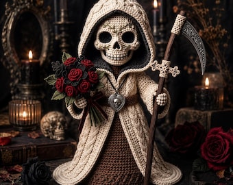 Elara Eternal Bride Crochet Pattern, Gothic Grim Reaper Amigurumi Doll (PDF Download)