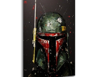 Boba Fett Painting On Canvas Wall Art Poster Picture Print Living Room Walls Decor Home Posters