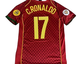 クリスティアーノ ロナウド #17 ポルトガル EURO 2004 レトロ ジャージ ヴィンテージ フットボール シャツ トリコット