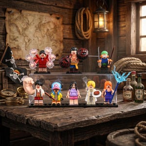 One Piece BF-37 Set with Display Case, 8 Straw Hat Figures, Unique Anime Collector Gift