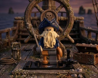 Captain Pirate-minifiguur met zwaard, uniek cadeau voor hem, verjaardagscadeau voor vriend