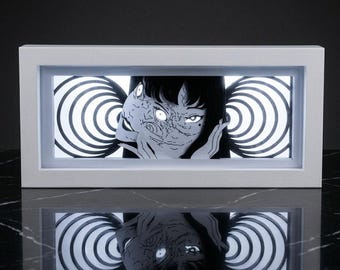 Tomie LED Light Box | Junji Ito Horror Manga Night Light, Anime Shadow Box, Dark Room Decor Gift