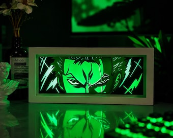 Anime LED Light Box Handmade – 3D Paper Art Gamer Room Decor Gift