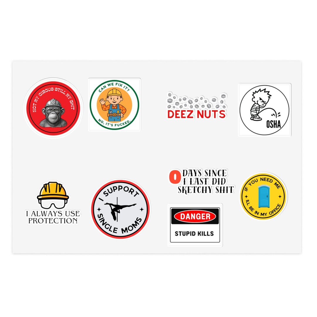 Humorous Osha Sticker Funny Construction/ Workplace Safety Sticker Sheet | Construction Humor ...
