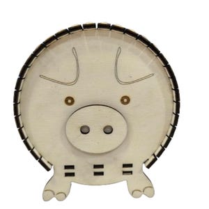 Piggy Bank Laser Cut File – SVG + LBRN2 | For 3mm and 4mm Plywood | Glue-Free Interlocking Design - Fully Customizable