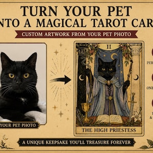 Custom Pet Portrait from Photo | Turn Your Pet Into a Personalised Tarot Card image 2