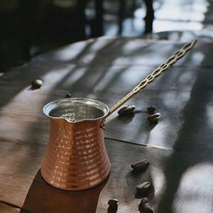 Small Copper Hammered Forged Coffee Pot
