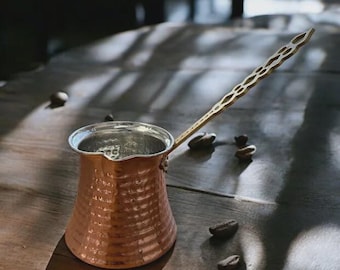 Small Copper Hammered Forged Coffee Pot