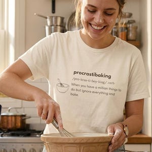 Procrastibaking Shirt, Funny Baker Gift, Baking Tee, Pastry Chef T-shirt, Cute Baking Definition Clothes, Gift for Her, Aesthetic Cream Tee