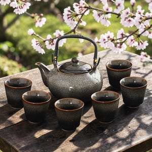 Japanskt keramiskt teset med ugnsglaserat teset, tekanna med teinfuser, stor kapacitet, Gongfu-teset, zengåva