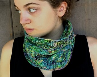 PDF KNITTING PATTERN - Electric - easy to make cowl neck warmer for winter - Knitarelli Patterns