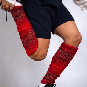 Firebird Warmers - PDF Knitting Pattern Instantly Downloadable - calf length ballet knit leg warmers