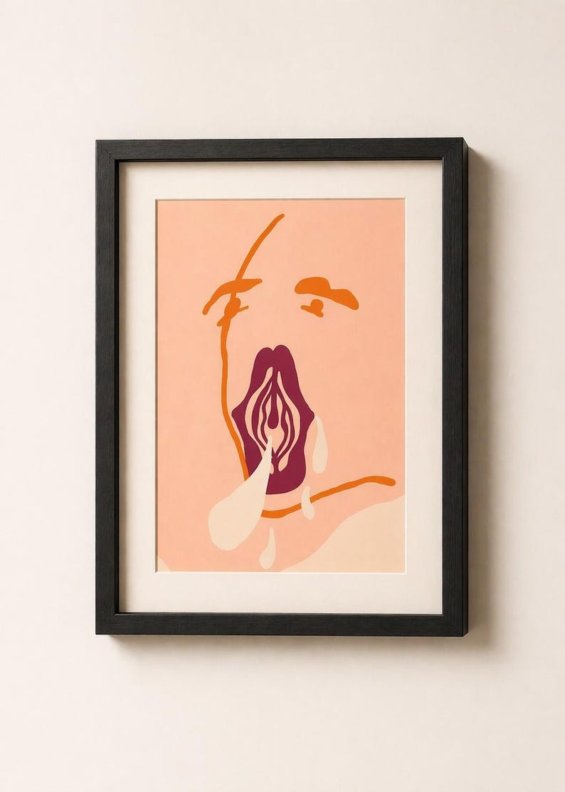 Abstract Vulva Art Print, Feminist Wall Art, Modern Anatomy ...