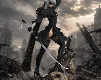 2B STL – 1/6  STL (presupported and unsupported) for 3d printing (Fan Art Model)