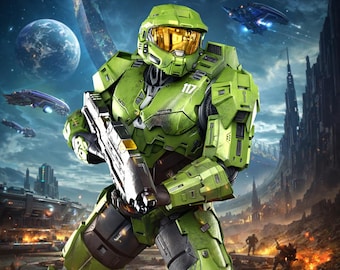 Halo 1/6 presupported stl 34 cm
