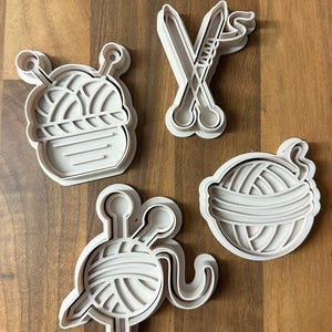 3D Printed Knitting & Crochet Cookie Cutters | Yarn, Basket, Needles, Scissors Shapes