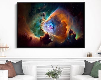 Orion Nebula Galaxy Photography Canvas Wall Art, Astrophotography Canvas Print, Universe Art