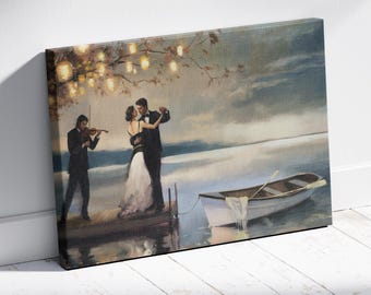 Art mural sur toile Twilight Romance, impression d'art couple romantique dansant