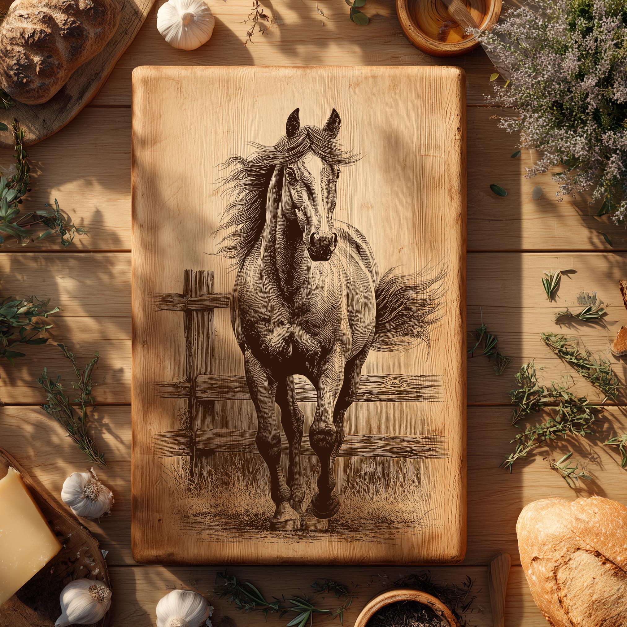 Ranch Horse PNG Laser File | Western Wood Engraving for Glowforge ...