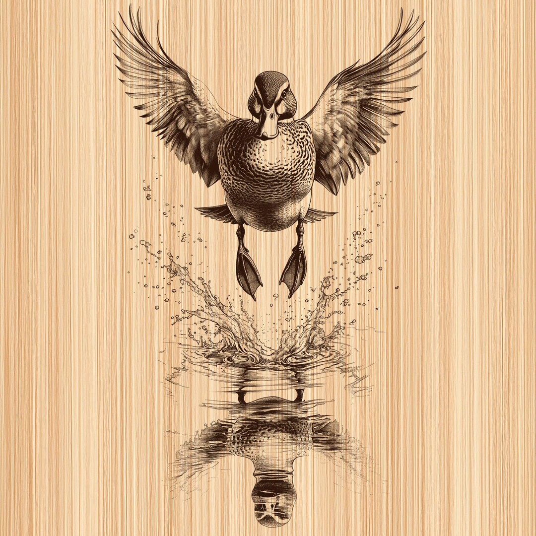 Duck Taking Flight Wood Engraving PNG, Wildlife Laser File for ...