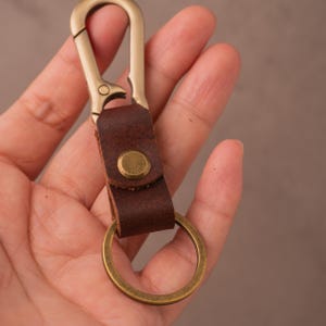 Handmade Leather Keychain, Vintage Style, Genuine Leather Keyring