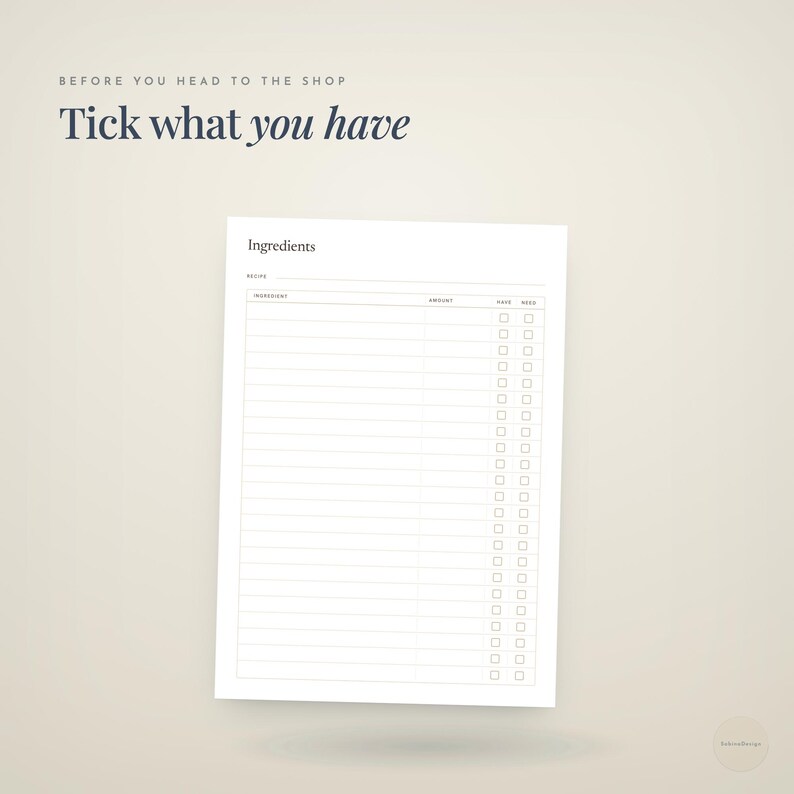 before you head to the shop · Tick what · you have