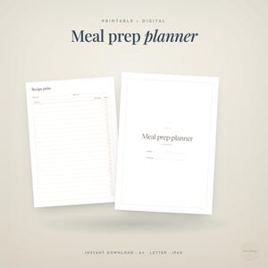 printable + digital · Meal prep · planner · instant download · a4 · letter · ipad