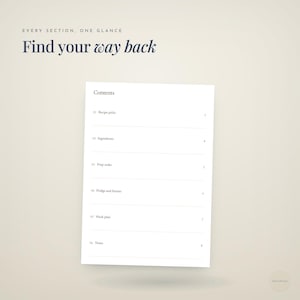 every section, one glance · Find your · way back