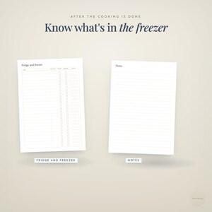 after the cooking is done · Know what's in · the freezer · fridge and freezer · notes