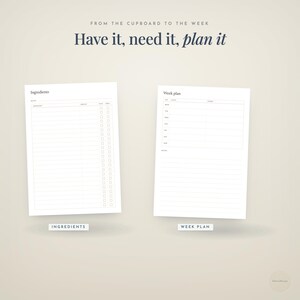 from the cupboard to the week · Have it, need it, · plan it · ingredients · week plan