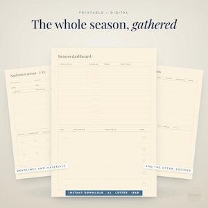 Academic Job Market Planner, PhD Postdoc Faculty Application Tracker, Hyperlinked iPad GoodNotes PDF, Printable A4 US Letter