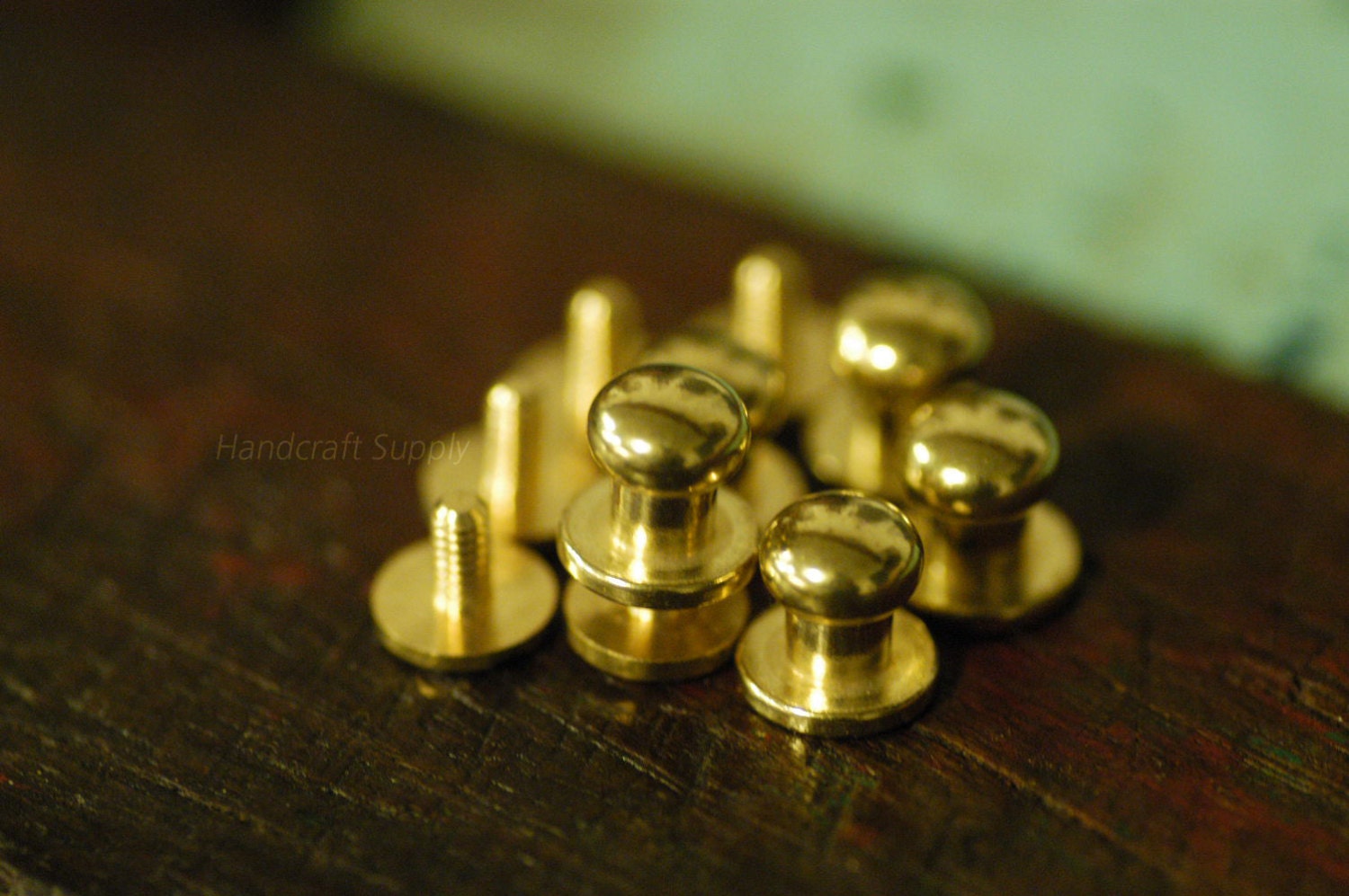10pcs 8mm Round solid brass ball head Screws for Leather Craft Etsy