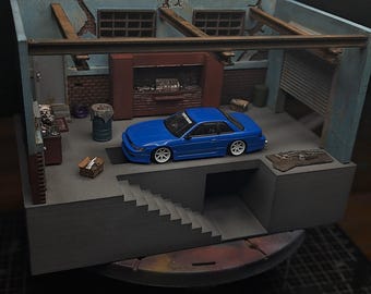 1/64 Scale Handmade Modern Garage Diorama