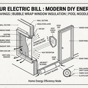 Lower Your Electric Bill: Modern DIY Energy Hacks for Senior Home Savings using Bubble Wrap Window Insulation and Pool Noodle Draft Guards