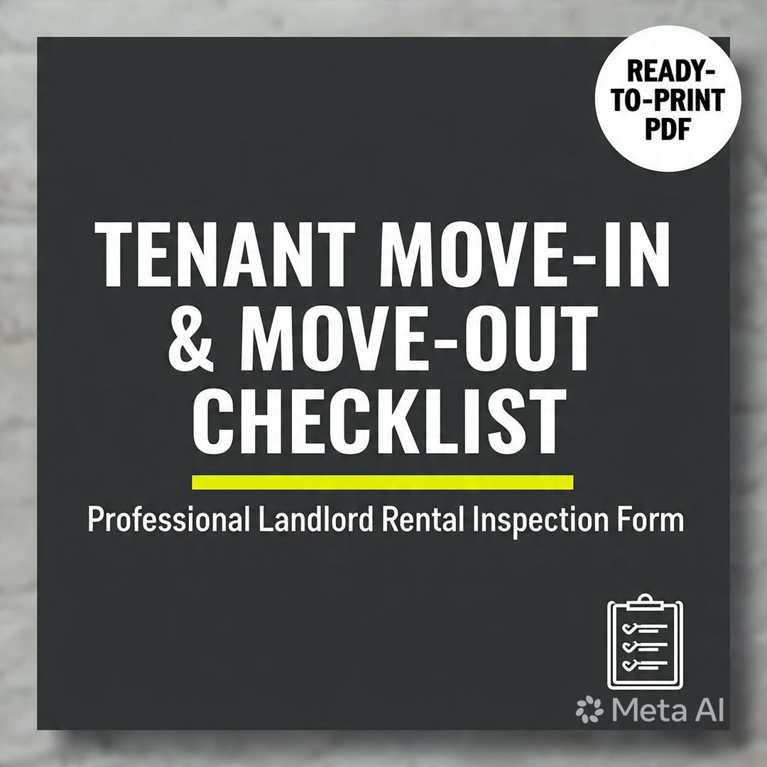 Tenant Move in Out Inspection Checklist | Printable Landlord Rental ...