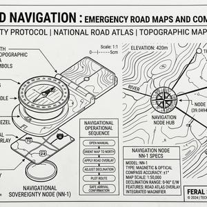 Nawigacja poza siecią: mapy drogowe i kompas awaryjny Podręcznik bezpieczeństwa seniorów z mapami topograficznymi National Road Atlas Deklinacja