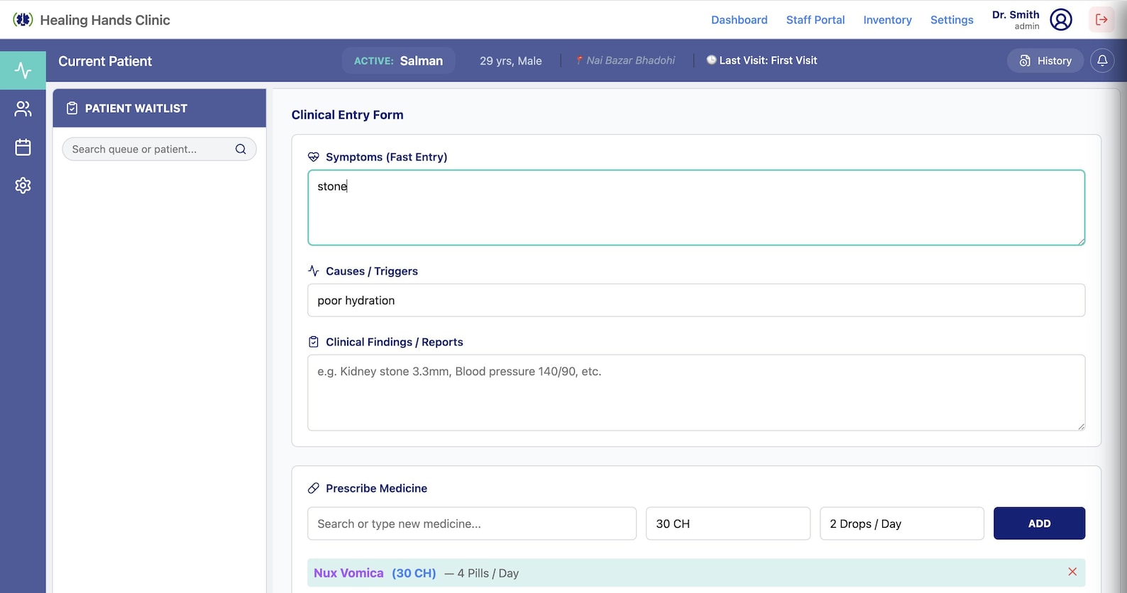 Hospital Management System Dashboard