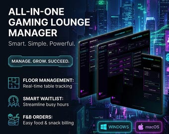 GameHub X Gaming Lounge Management Software | Cyber Cafe, Pool Hall POS (Lifetime License)