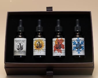 Elixir de aceite para barba / Set botánico para el cuidado de la barba / Aromas de temporada (verano, otoño, invierno, primavera)