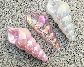 Handgemaakte rookpijp van schelpglas, 11,4 cm. Unieke decoratieve pijp, artistiek rookaccessoire, verzamelobject en cadeau voor haar.