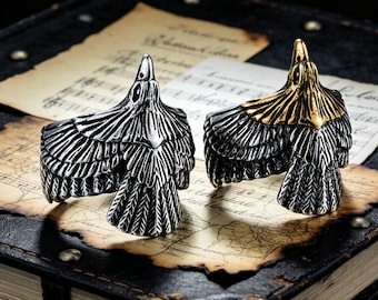 Vintage Flying Eagle Titanium Open-Ring / Unisex / Hip-Hop Punk Jewelry Gift
