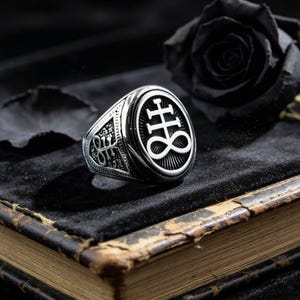 Vintage Silver-Tone Titanium Ring with Mysterious Symbols / Unisex / Hip-Hop Punk Jewelry Gift