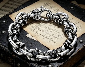 Vintage Square Rivet Chain Titanium Steel Bracelet / Unisex / Harley-Davidson Motorcycle Rider Jewelry Accessory
