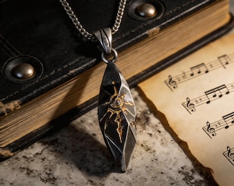 Retro Minimalist Rune Wishing Stone Titanium Steel Pendant Necklace / Unisex